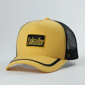 Giá Rẻ Bông 5 Bảng Điều Chỉnh Lưới Snap Trở Lại Brim Thêu Tùy Chỉnh Trucker Hat Nhà Sản Xuất