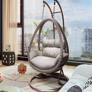 Oferta Especial: Silla Colgante de Mimbre para Jardín, Balcón o Exterior, con Estructura de Cuerda, Tipo Cesta, Diseño Huevo, Lazy Basket, Orchid - Product Image 6