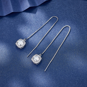 Squisito nuovo stile in ottone nappine orecchini con zircone semplice moda gioielli orecchino per le signore - Product Image 4