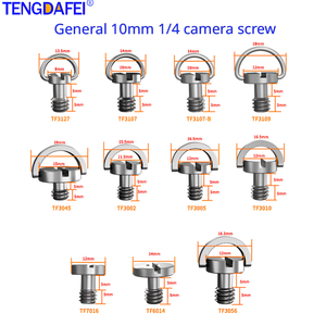 Vis de fixation rapide pour appareil photo 1/4, à fente <span class=keywords><strong>plate</strong></span> en zigzag DIN, nickelée, ronde avec anneau en D rainuré, vente en gros - Product Image 1