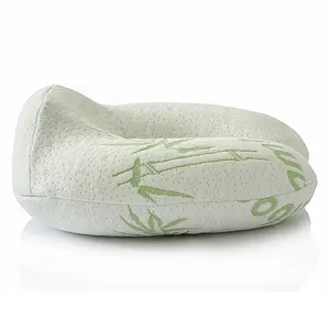 Bamboo Neck Pillow Factory Price U Shape Bamboo Fiber Fabric Memory Foam Travel Neck Pillow For Car And Working