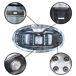 Baignoire Balnéo Acrylique Aquaspring 23 Jets, Mini Spa <span class=keywords><strong>Jacuzzi</strong></span> Extérieur pour 2 Personnes, Bain à Remous Intérieur Autoportant Moderne - Product Image 4