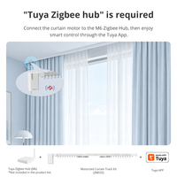 Kit Rel Gorden Motor Tersembunyi Zemismart Tuya Zigbee Mini, Motor DIY, Sambungan Rel Gorden Elektrik, Motor Gorden Pintar
