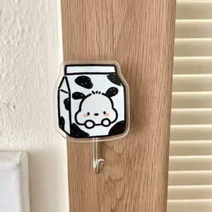 Cute Cartoon Acrylic <b>Hook</b> Round <b>Adhesive</b> For Doorway Dorm Bathroom No Drilling Required Small Gift - Product Image 3