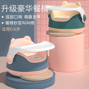 Chaise haute bébé avec sonnette, rose et jaune, design modulaire, pour enfants de 0 à 6 ans, usage domestique, en polypropylène (PP) - Product Image 1