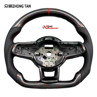 Volant sport en fibre de carbone avec revêtement en cuir pour VW Passat/Golf R/Jetta/GTE modèles MQB PQ