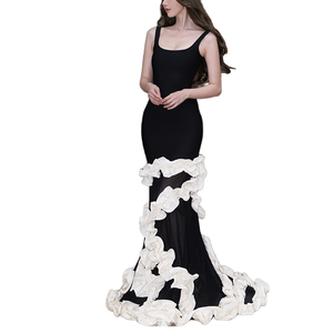 Vestido de Gala Negro Elegante de Cachemira para Mujer, de Alta Calidad, con Cintura Imperio, Sin Espalda, Sin Mangas, Corte A, Largo hasta el Suelo - ¡Gran Oferta! - Product Image 1