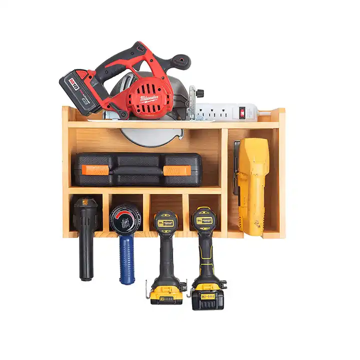 Organizador de herramientas eléctricas con estación de carga, estante de  almacenamiento de herramientas para organización de garaje, soporte de