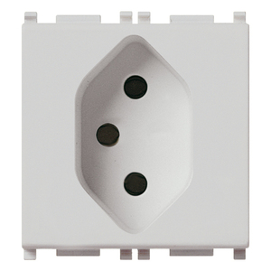 ปลั๊กไฟแบบสวิส 13 ขนาด 10A 2P+T 5.4x5.3 ซม. สีขาว - Product Image 1