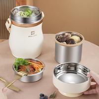Botol Makanan Vakum Ailijin Stainless Steel 304 Anti Bocor Kapasitas Besar Termos Kotak Bento Penahan Panas Tahan Lama