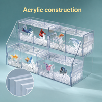 Aquarium rectangulaire en plastique grand format pour poissons d'eau douce, multi-compartiments isolés, filtration auto-circulante, écologique