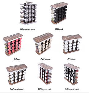 ביתי מתלה תבלין מלח שאכר פלפל שייקר מיכל זכוכית תיבול צנצנת סט שייקר בקבוק עם אחסון - Product Image 5