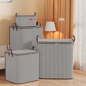 Sac de rangement <span class=keywords><strong>pour</strong></span> couette non tissée pied de poule moderne Boîte de rangement <span class=keywords><strong>pour</strong></span> <span class=keywords><strong>garde</strong></span>-<span class=keywords><strong>robe</strong></span> de ménage <span class=keywords><strong>pour</strong></span> le <span class=keywords><strong>déménagement</strong></span>, la finition et l'emballage des vêtements - Product Image 5