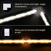 Tira de luces LED COB CCT regulable de tres colores, conexión USB Flexible E PCB, lámpara aprobada por CE Rohs, tira LED COB CCT de doble Color