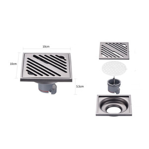 10*10 cm Modern Stainless Steel Hotel Bathroom Toilet <strong>Shower</strong> Water Floor Drain <strong>Hair</strong> <strong>Catcher</strong> with Cover Anti-Odor &amp; Easy to Clean - Product Image 6