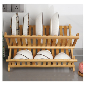 [Small-quantity wholesale] Bamboo drainer dish <b>rack</b>, kitchen storage <b>rack</b>, household <b>plate</b> <b>rack</b>, custom-made by manufacturer. - Product Image 1