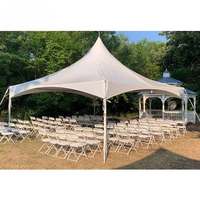 Tente Pagode à Structure en Aluminium Haute Performance 3x3 4x4 5x5, Gazebo Extérieur en Toile avec Câbles Transversaux pour Fêtes, Cours et Parcs, en Polyester