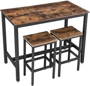 <span class=keywords><strong>Mesa</strong></span> de comedor marrón <span class=keywords><strong>con</strong></span> 2 taburetes, muebles de comedor, venta al por mayor - Product Image 2
