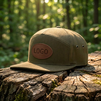 Casquettes de baseball structurées à visière plate Richardson 257 personnalisées avec logo en cuir et sangle arrière en métal – Vente en gros