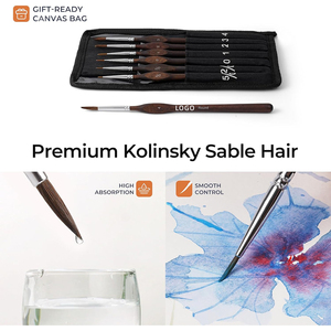 Ensemble de 7 <span class=keywords><strong>pinceaux</strong></span> de précision pour peinture, <span class=keywords><strong>pinceaux</strong></span> ronds pour détails en <span class=keywords><strong>aquarelle</strong></span>, <span class=keywords><strong>pinceaux</strong></span> d'artiste en Kolinsky Sable, <span class=keywords><strong>pinceaux</strong></span> miniatures - Product Image 2