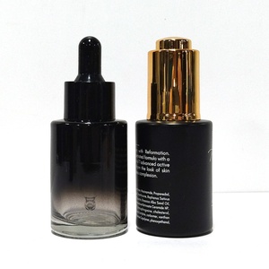 Black 30ml 50ml 60ml 1oz Facial Essential Oil Glass Dropper Serum Oil Bottle Screen Printed Custom Color Tube <b>Box</b> Paper - Product Image 4