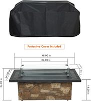 Kit de conversion gaz naturel pour table de foyer, table de foyer extérieure, foyer autoportant avec pare-vent en verre, écologique