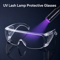Lunettes de protection UV pour extensions de cils, lampes UV LED pour le durcissement des cils, lunettes de sécurité transparentes enveloppantes