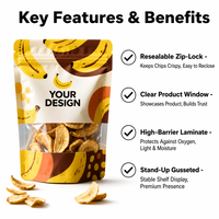 Staande zakjes met hersluitbare ziplock, aangepaste logo, matte afwerking, transparant venster, verpakking voor snacks en gedroogd fruit, PET Mylar Doypack zakjes