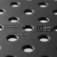 Panneau perforé en acier galvanisé 600x400x05mm pour rangement de produits de toilette de salle de bain, capacité de charge de 15 kg, en stock, certifié CE ISO