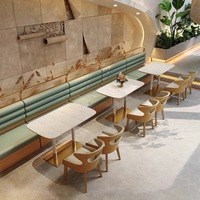 Meubles de restaurant modernes, combinaisons de tables et de chaises, banquettes, canapés, ensemble de table et de chaises en bois commercial