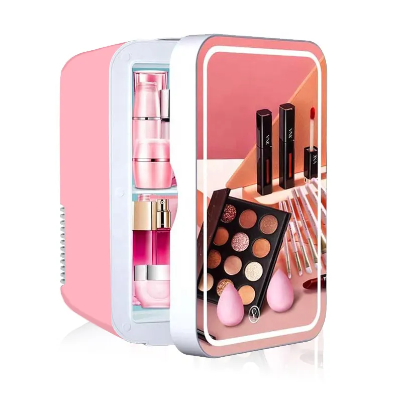 4l 8l 12V Custom Cosmetische Make-Up Skincare Mini Bar Led Verlichting Huidverzorging Kleine Koelkast Koelkasten