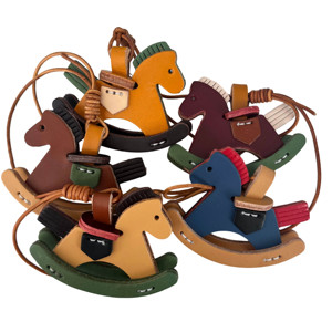 Designer Keychains & Handbag Mini Charms Genuine Leather Horse Charm Pendant Keychain