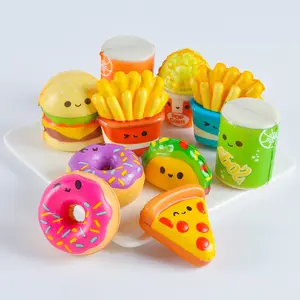 Squishy Jumbo Slow Rising Squishy Toys Hamburger Cake Popcorn Donuts Ice Cream For Kids Party Favors Stress Relief Squeeze Toys