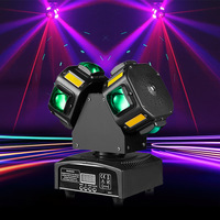 Petites lampes de scène métalliques à deux têtes, faisceau laser rotatif vibrant, programmes automatiques, pour KTV et soirées, rotation horizontale à 540 degrés