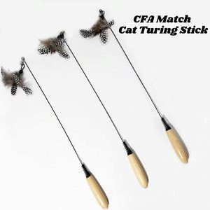 Entrega Rápida: Juguete para Gatos con Varita de Madera CFA, Plumas y Campana, Cabezal de Repuesto Extraíble y Duradero, Juguete para Rascar para Gatos - Product Image 2