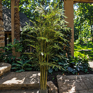 Albero di bambù artificiale ad alta simulazione Bonsai verde foglie di plastica pianta di simulazione per la casa soggiorno arredamento per il compleanno - Product Image 4