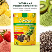 Poudre Détox Fruits et Légumes Kiwi Ananas Fraise Graines de Chia – Améliore la Densité Osseuse, Nettoie les Intestins, Boisson Antioxydante – OEM