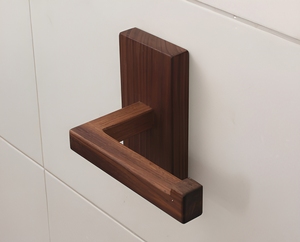 Portarrollos de Papel Higiénico de Madera para Montar en la Pared, Soporte Rústico Marrón de Madera Maciza para Rollo de Papel Higiénico, Organizador - Product Image 1