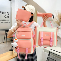 MARKSMAN-Mochila personalizada a la moda para estudiantes y gatos, superventas, conjunto de 4 piezas, sistema de transporte de hombro escolar para viajes, función USB