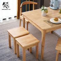 Table à manger carrée en bois, nouvelle mode, meubles de maison, fabrication chinoise, prix bas, sur mesure, grand stock prêt à être expédié.