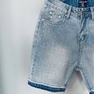 Shorts en jean pour homme de haute qualité, en coton lourd mélangé, marque de mode américaine EMOTIONS, style rétro, ample, vêtements de rue - Product Image 3