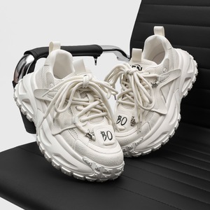 Baskets Chunky Empire pour Hommes, Blanches, en Maille Respirante, à Bout Rond, à Lacets, Chaussures de Sport - Product Image 2