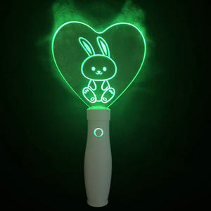 Heart Shaped Glow <b>Stick</b> Led <b>Light</b> Up Cheering Prop For Concerts Parties Reunions With Bunny Design - Product Image 1