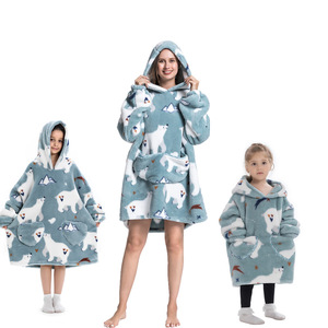 Couverture Sweat à capuche Sweat-shirt thermique Parent-Childtv Blanket Sweat à capuche surdimensionné pour la famille - Product Image 1