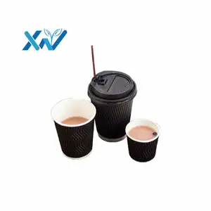 Hersteller großhandel angepasst welligkeit doppel einzigen wand einweg kaffee papier tasse aus china quelle fabrik lieferant
