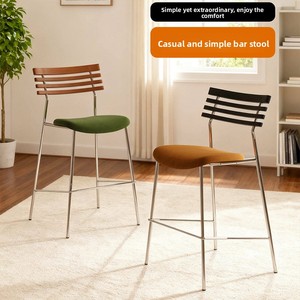Tabouret de <span class=keywords><strong>bar</strong></span> commercial de luxe, stable, chromé, minimaliste, moderne, avec cadre en métal et revêtement en velours, hauteur <span class=keywords><strong>comptoir</strong></span>, pour la restauration et l'hôtellerie - Product Image 4