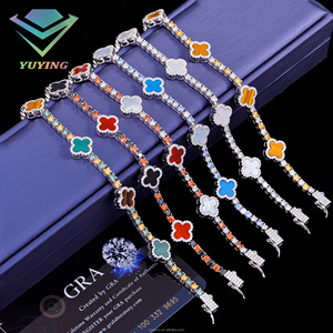Yu <span class=keywords><strong>Ying</strong></span> Design per Gioielli Hip-Hop, Collana e Bracciale Tennis in Argento con Moissanite VVS, testato al 100% con diamanti, stile Cuban Iced Out - Product Image 6