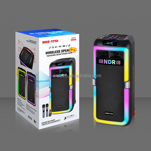 NDR-1710 Enceinte karaoké Bluetooth TWS à double caisson de basses de 8 pouces, 2 voies, avec lumière LED clignotante, sans fil, nouvelle arrivée, batterie professionnelle, haut-parleur KTV - Product Image 4