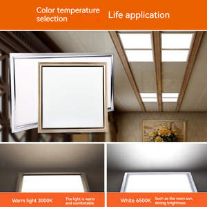 Panel de Luz <span class=keywords><strong>LED</strong></span> Plano de 600*600, Panel Recto con Placa de Refuerzo de Aluminio, Luz de Techo Integrada para Oficina, Cocina y Baño - Product Image 2