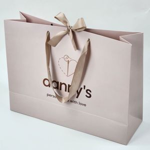 Bolsa de Regalo de Papel Impresa con el Logotipo de la Tienda de Ropa de Lujo Personalizada de Fábrica, con su Propio Logotipo - Product Image 4